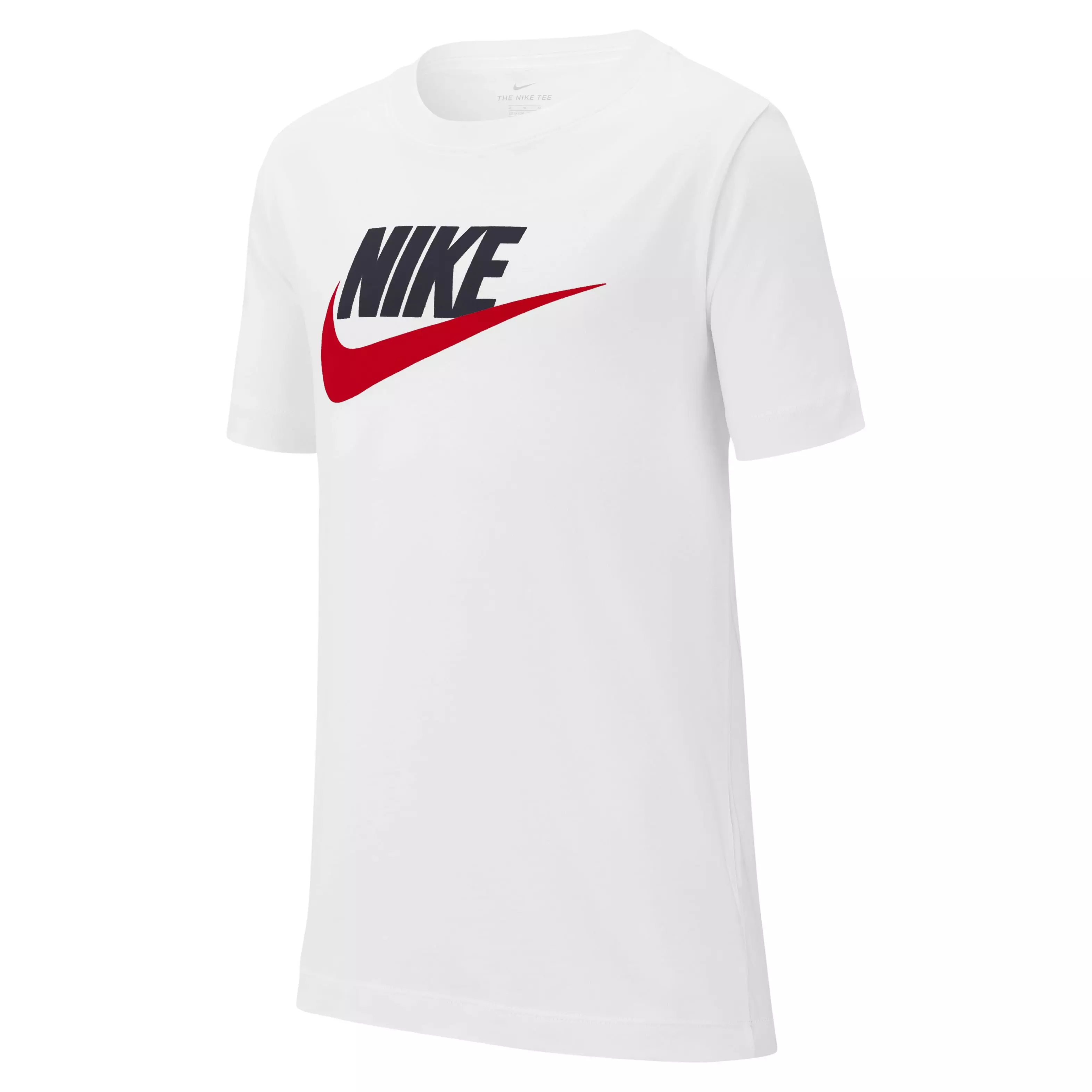 Nike Big Boys' Sportswear Futura Icon T-Shirt - White/Navy/Red